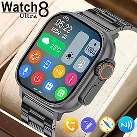 2023 MỚI Đồng hồ thông minh Nhiệt độ cơ thể Ultra Series 8 NFC Smartwatch không dây sạc không dây Bluetooth Call Men Women cho Apple