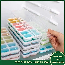 Mua Khuân Làm Đá Viên Có Năp Đạy Đế Khay Silicon Tiện Lợi Dễ Lấy  - Free Ship Toàn Quốc