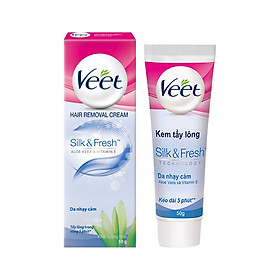 Kem tẩy lông cho da nhạy cảm Veet Silk Fresh 50g