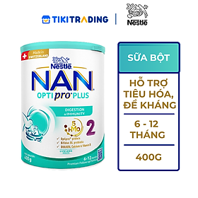 Sữa bột Nestlé NAN OPTIPRO PLUS 2 400g/lon với 5HMO Sản Xuất Tại Thụy Sĩ (6-12 tháng)