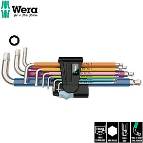 Bộ khóa lục giác thép không gỉ nhiều màu sắc 3950/9 Hex-Plus Multicolour Stainless 1 L-key set, metric, stainless Wera 05022669001