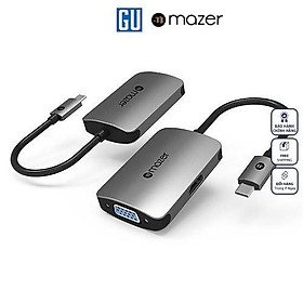 Mua Cổng Chuyển Đổi Mazer USB-C to 4K-HDMI+VGA Dual Display Adapter  Vỏ chất liệu Aluminum giúp giảm thiểu nhiễu điện từ Hàng Chính Hãng