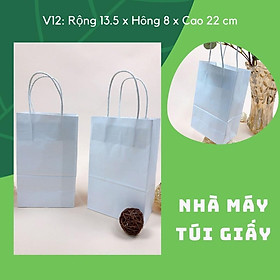 Mua 10 CHIẾC TÚI GIẤY KRAFT SIZE 12: 13.5x8x22 MÀU TRẮNG CÓ QUAI ( ẢNH THẬT)