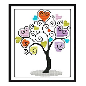 The Giving Tree Stamped Cross Stitch Kit DIY Handmade Needlework for Beginners Kids Adults