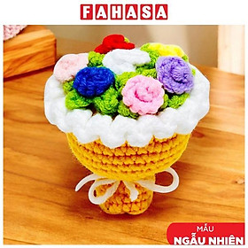 Móc Khoá Len Thủ Công Hình Bó Hoa (Mẫu Màu Giao Ngẫu Nhiên)