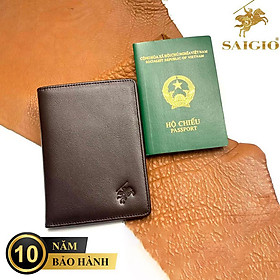 Ví Đựng Passport Hộ Chiếu Nam Nữ, Da Bò NAPA Láng Mịn Cao Cấp, Thiết Kế Hiện Đại - Mỏng Nhẹ - Đa Năng, Đựng Được Nhiều Loại Hộ Chiếu, Nhiều Ngăn Thẻ ATM, Đựng Tiền, Vé Máy Bay, Tiện Dụng Khi Đi Du Lịch, Công Tác - Hàng Chính Hãng SAIGIO - Nâu