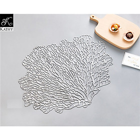 Mua Khăn lót bàn ăn cao cấp không thấm nước phong cách hiện đại màu bạc CORAL 7171S