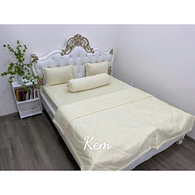 Bộ chăn Drap gối Thun Hàn Quốc Mát Lạnh { 4 món gồm ; ga và 3 áo gối  / 5 món gồm chăn, ga và 3 áo gối } đủ size