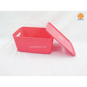 Mua RỔ GIỎ ĐAN CÓ NẮP PHONG CÁCH HÀN QUỐC NHỰA VIỆT NHẬT CAO CẤP