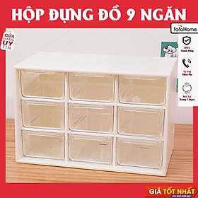 Mua Hộp Nhựa Đựng Đồ Đa Năng 9 Ngăn Siêu Xinh  Kệ Tủ Để Bàn 9 Ngăn Đựng Đồ Mini Màu Trắng Không Kèm Sticker