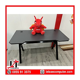 Mua Bàn Gaming Chữ K Mặt Gỗ MDF Cao Cấp (Khung Thép Đen/ Mặt Gỗ Xám)