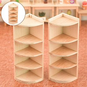 2pcs Mini Wooden 1:12 Dollhouse Furniture DIY Toys Flower Stand and Cabinet