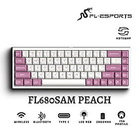 Bàn phím cơ FL-Esports FL680SAM (Night Black/Peach/Aqua Green/Purple/Banana) 3 mode - Hàng chính hãng