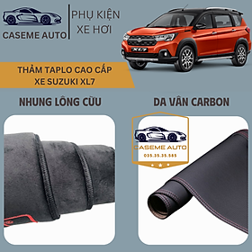 Thảm Taplo 3 Lớp Dành Cho Xe SUZUKI XL7, Nhung Lông Cừu Và Da Vân Carbon Cao Cấp - Hàng Chính Hãng