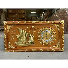 Mua Tranh đồng hồ treo tường trạm khắc thuật buồm xuôi gió bằng gỗ gõ đỏ kt 41×81×4cm