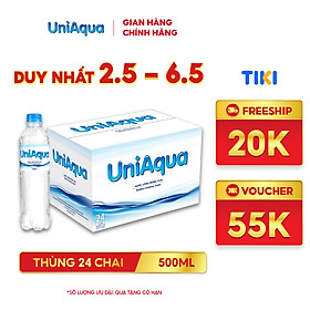 Nước uống đóng chai UniAqua - Thùng 24 chai 500ml