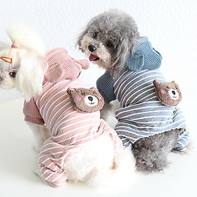 Pink face striped bear quadruped cute pet clothes