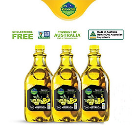 Combo 3 chai dầu ăn Olive hạt cải KANKOO 2 Lít- Dầu ăn nhập khẩu nguyên chai từ Úc
