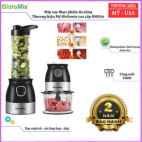 Mua Máy xay thực phẩm đa năng 3 trong 1 thương hiệu Biolomix BM816  lưỡi cắt thép không gỉ  thân máy nhựa ABS  PP BPA free an toàn dễ vệ sinh- Hàng chính hãng
