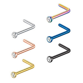 6 Pieces Stainless  Shaped  Nose Studs Pins Piercing Jewelry