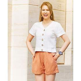 Áo Croptop Linen Calla TOP168 Thời trang thiết kế Hity