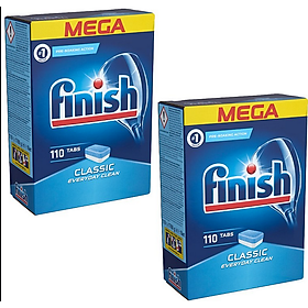 Combo 2 hộp viên rửa bát Finish 110 viên made in EU dùng cho máy rửa bát