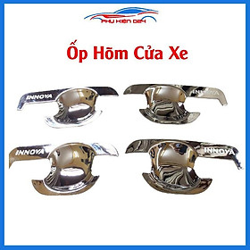 Bộ ốp hõm tay nắm cửa mạ crom chống trầy xước xe Innova 2008-2009-2010-2011-2012-2013-2014-2015-2016