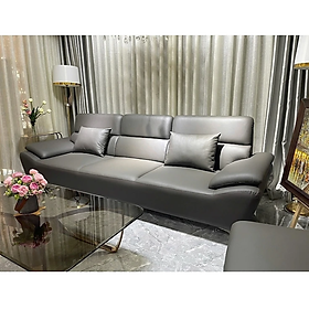 Mua Sofa băng da bò Italy Tundo màu xám – SFBCT21 3m hàng cao cấp chuẩn da bò nhập khẩu Ý