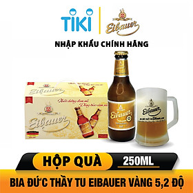 [BIA ĐỨC_SINCE 1810] Thùng 10 Chai Bia Tươi Thầy Tu Eibauer Vàng 5.2 Độ 250Ml/Chai- Hương Vị Tuyệt Đỉnh - Nhập Khẩu Chính Hãng