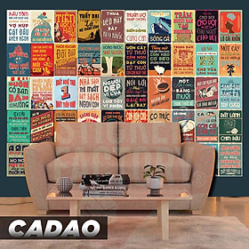 Mua PROPAGANDA CA DAO TỤC NGỮ VIỆT NAM - Set 50 Poster A4 dán tường trang trí decor STICKER FACTORY