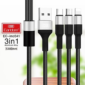 Mua Cáp sạc 3 đầu bọc dù cao cấp Earldom 041 - Hàng chính hãng