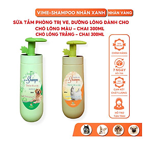 Vemedim Vime-shampo Sữa tắm diệt Ve Rận, Bọ Chét cho Chó Lông màu và Lông trắng - Chai 300ml