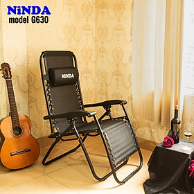 Mua Ghế xếp thư giãn NiNDA G630 gấp gọn cao cấp  khung thép chắc chắn dùng cho văn phòng  gia đình  dã ngoại ..- Hàng Chính Hãng