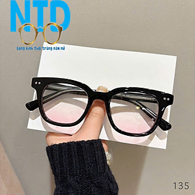 Kính Mắt Gọng Kính Cận NTD Nam Nữ Mắt Kính vuông Nhựa Cao Cấp TR 90 Càng Cốt Kim Loại Mã 135