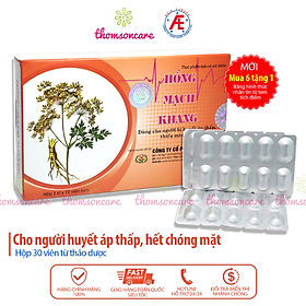 Hồng Mạch Khang - Mua 6 tặng 1 bằng tem tích điểm - Cho người huyết áp thấp