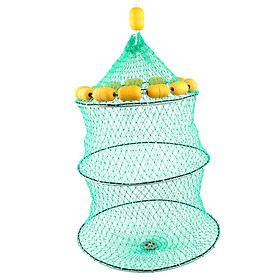 Fishing Crab Lobster Net Trap Foldable Cast Net with 14Pcs Floating Bobbers