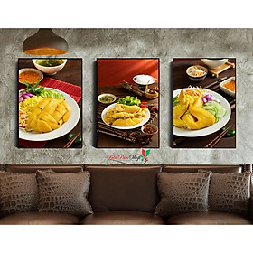 Tranh treo tường tráng gương cơm gà trang trí quán ăn, nhà hàng(kèm đinh 3 chân)