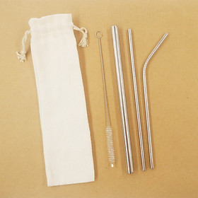 Mua Ống Hút Inox Size Trà Sữa - Túi Canvas ( Ống Hút Thép )