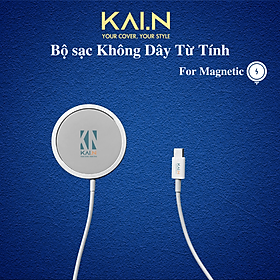 Đế sạc không dây nam châm Kai Magnetic Wireless Charger dùng cho iPhone 14/ 13/ 12 Series (15W, Wireless Magnetic Quick charger) - Hàng chính hãng 