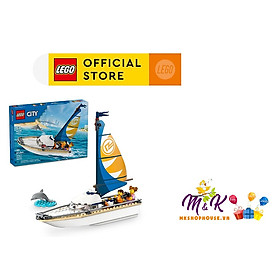 LEGO CITY 60438 Đồ Chơi Lắp Ráp Thuyền Buồm Ngắm Cá Heo (102 chi tiết)