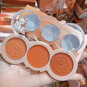 Phấn má hồng 3 ngăn mèo Kiss Beauty Cat Claw Blusher