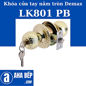 Khóa Cửa Phòng Tay Nắm Tròn Demax LK801 PB. Hàng Chính Hãng