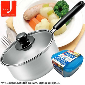 Nồi inox cao cấp Tsubame 18cm ( dùng được cho bếp từ ) tặng kèm set 3 hộp 380ml - nội địa Nhật Bản