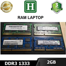 Ram Laptop 2Gb DDR3 bus 1333 (10600s), ram dùng cho laptop