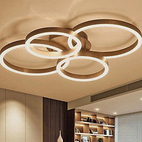 Mua Đèn ốp trần Mica hiện đại 4 cánh chữ O màu nâu cafe MO-994 3 màu ánh sáng