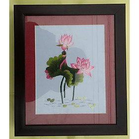 Mua TRANH THÊU TAY - HOA SEN (SIZE 29*34CM)