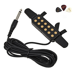 Mua Pick up Bộ tăng âm cho đàn guitar thùng classic   acoustic  guitar phím lõm P-012 + bộ 3 cái picks gải