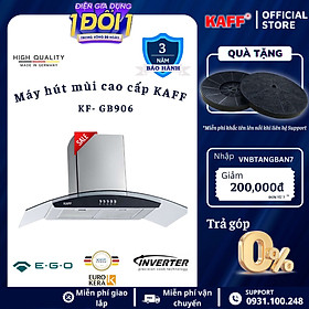 Máy hút mùi kính cong 900mm KAFF KF-GB906 Tặng bộ lọc than thay thế - Hàng Chính Hãng