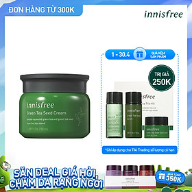 Kem dưỡng cung cấp ẩm từ trà xanh và dầu hạt trà xanh tươi Innisfree Green Tea Seed Cream 50ml - NEW