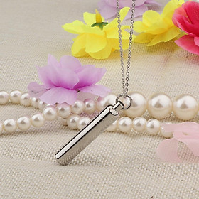Capsule Pendant Necklace Silver Stainless Steel Cremation Urn Jewelry Ashes